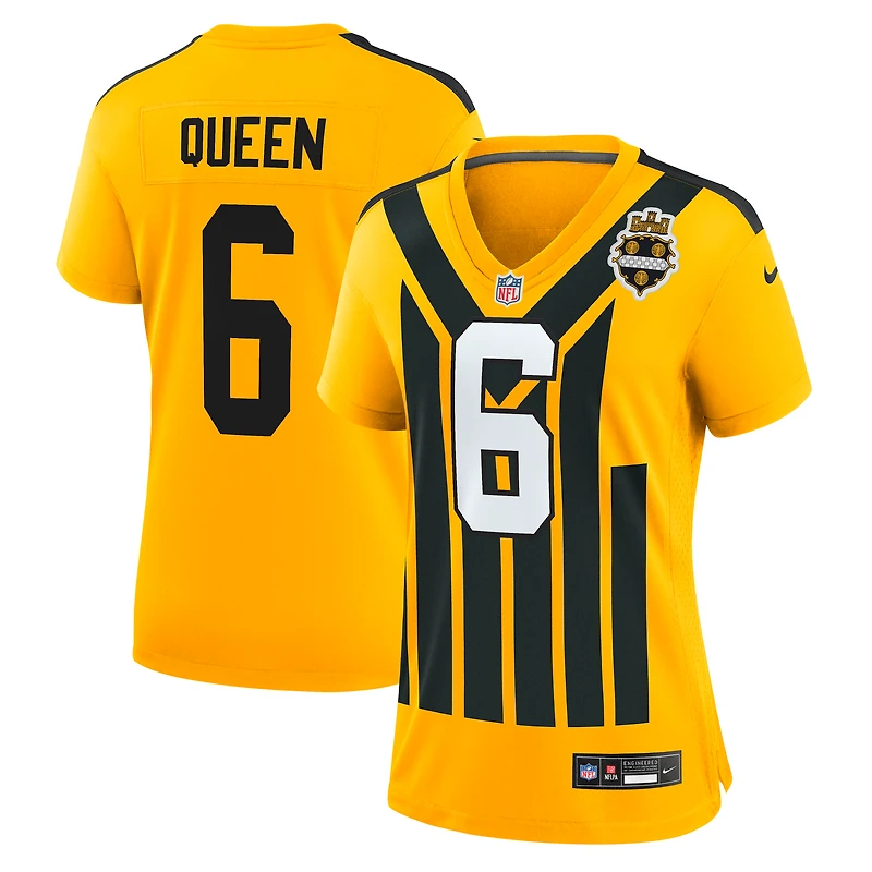 Maillot Nike Patrick Queen Gold pour femme, modèle alternatif des Pittsburgh Steelers de 1933, version rétro