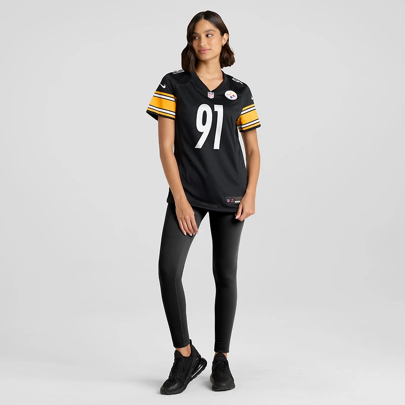 Maillot Nike Preston Smith noir pour femme des Pittsburgh Steelers