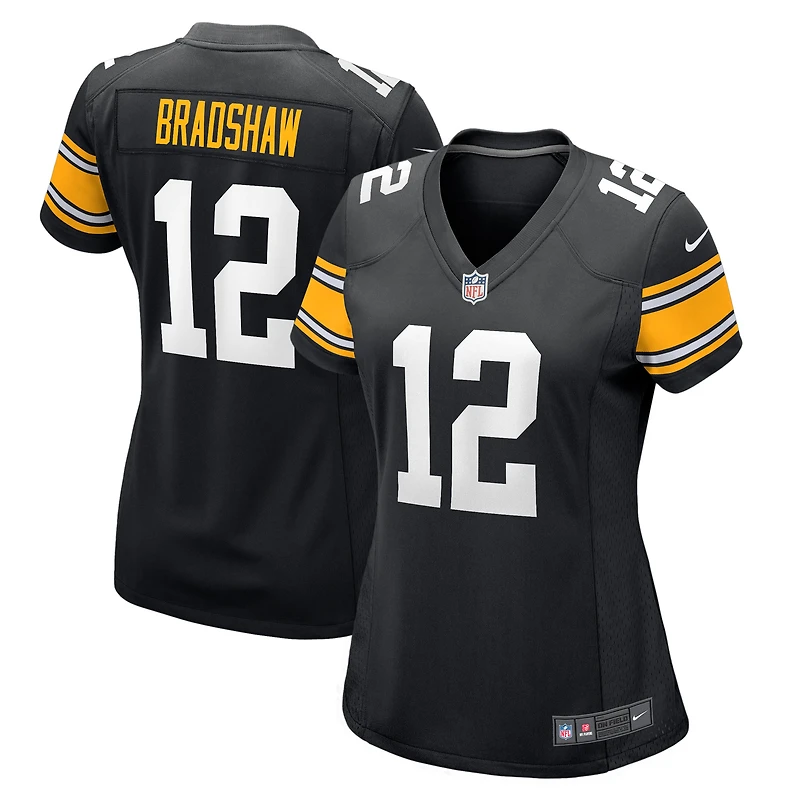 Maillot de joueur retraité Nike Terry Bradshaw pour femme, noir, Pittsburgh Steelers