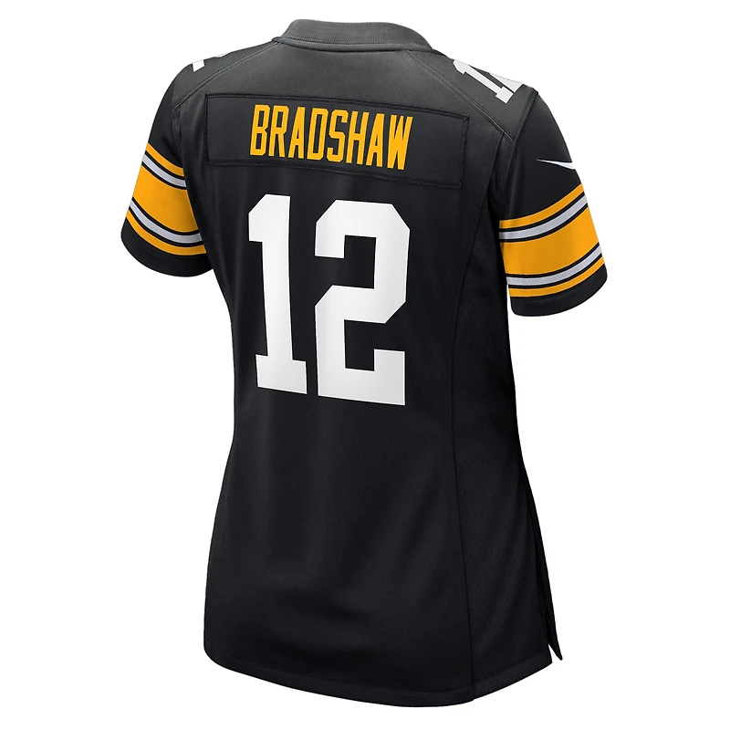 Maillot de joueur retraité Nike Terry Bradshaw pour femme, noir, Pittsburgh Steelers