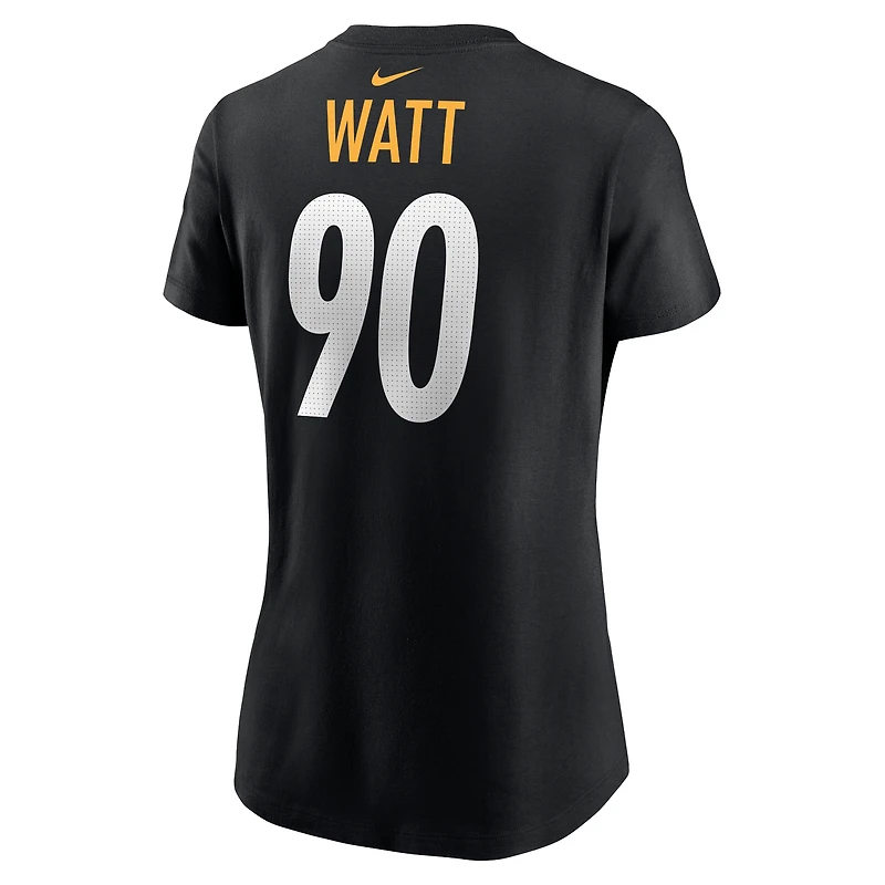 Nike T.J. pour Femme Watt Black Pittsburgh Steelers Nom et numéro du joueur T-shirt