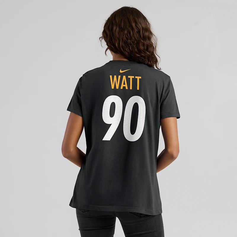 Nike T.J. pour Femme Watt Black Pittsburgh Steelers Nom et numéro du joueur T-shirt