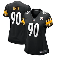 Maillot Nike T.J. Watt noir pour femme des Pittsburgh Steelers