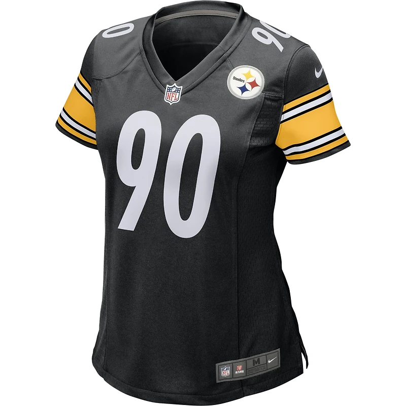 Maillot Nike T.J. Watt noir pour femme des Pittsburgh Steelers