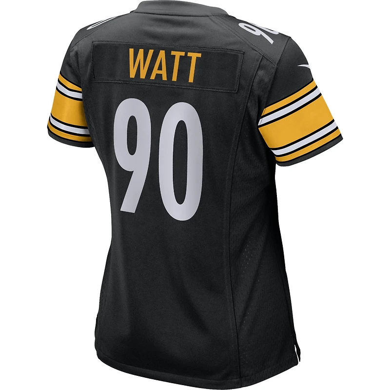 Maillot Nike T.J. Watt noir pour femme des Pittsburgh Steelers