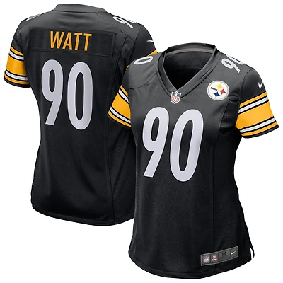 Maillot Nike T.J. Watt noir pour femme des Pittsburgh Steelers
