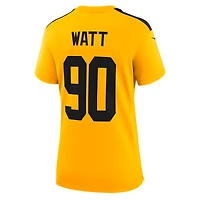 Maillot Nike T.J. Watt doré pour femme, modèle alternatif des Steelers de Pittsburgh, édition 1933