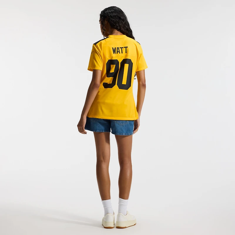 Women's Nike T.J. Watt Gold Pittsburgh Steelers Alternate 1933 Throwback Game Jersey