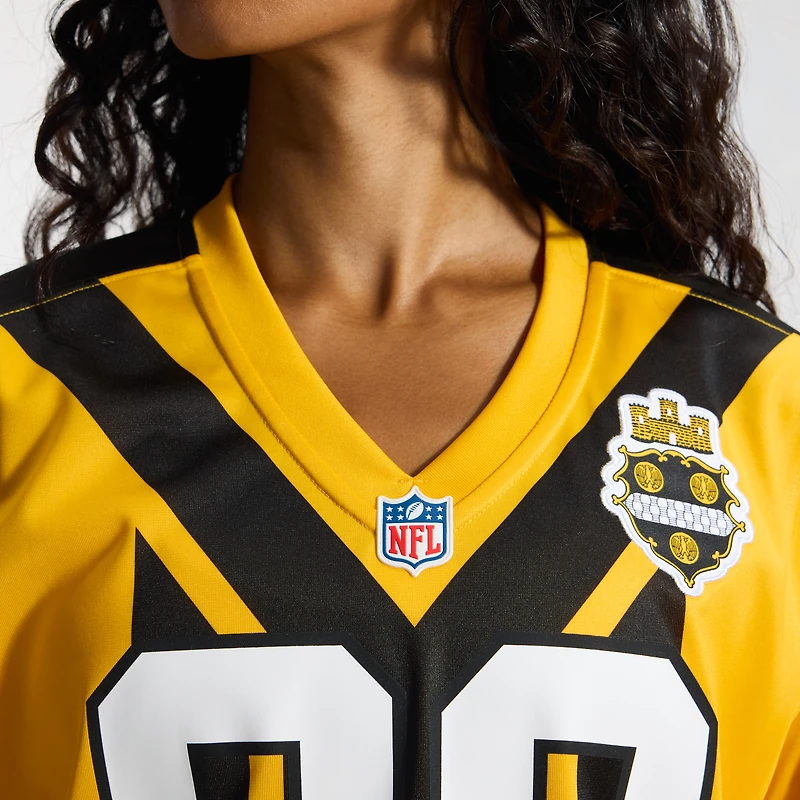Women's Nike T.J. Watt Gold Pittsburgh Steelers Alternate 1933 Throwback Game Jersey
