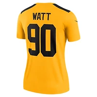 Women's Nike T.J. Watt Gold Pittsburgh Steelers Alternate 1933 Throwback Legend Player Performance Top