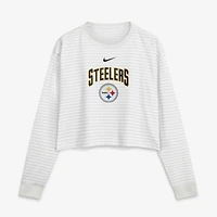 Women's Nike White Pittsburgh Steelers Loose Fit Crop Top