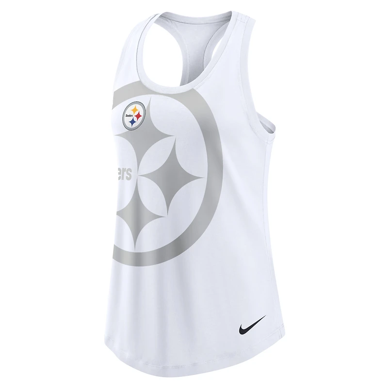 Débardeur Nike Pittsburgh Steelers Tri-Blend Racerback pour femme - Blanc