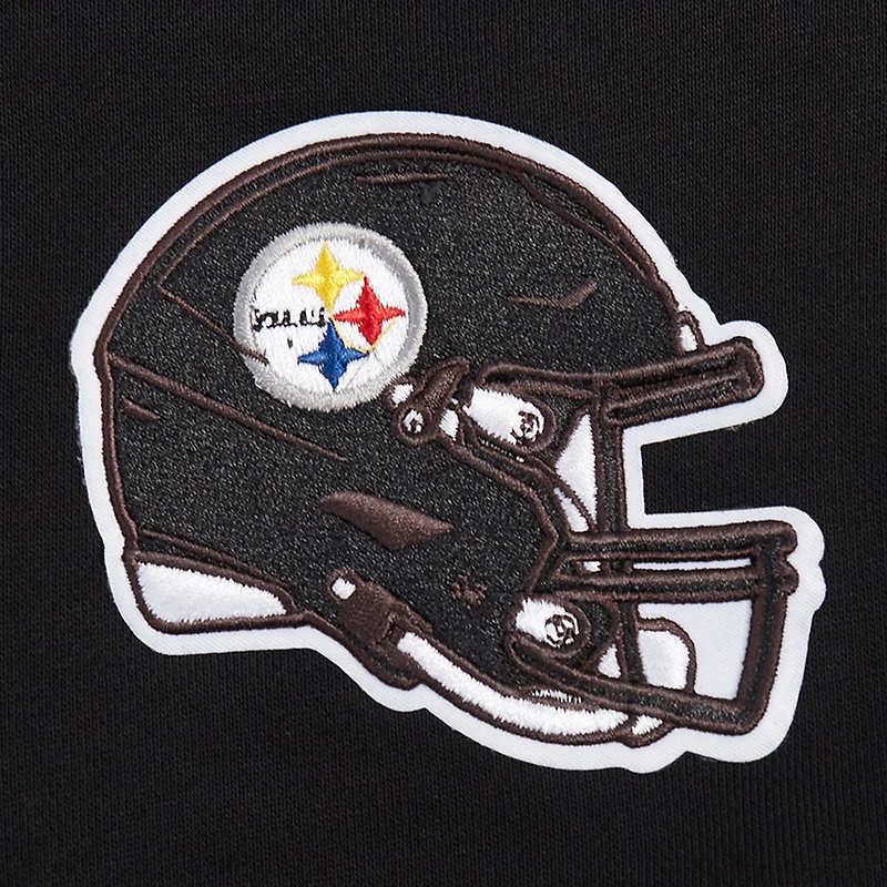 Sweat à capuche court bijoux noir Pro Standard Pittsburgh Steelers pour femme