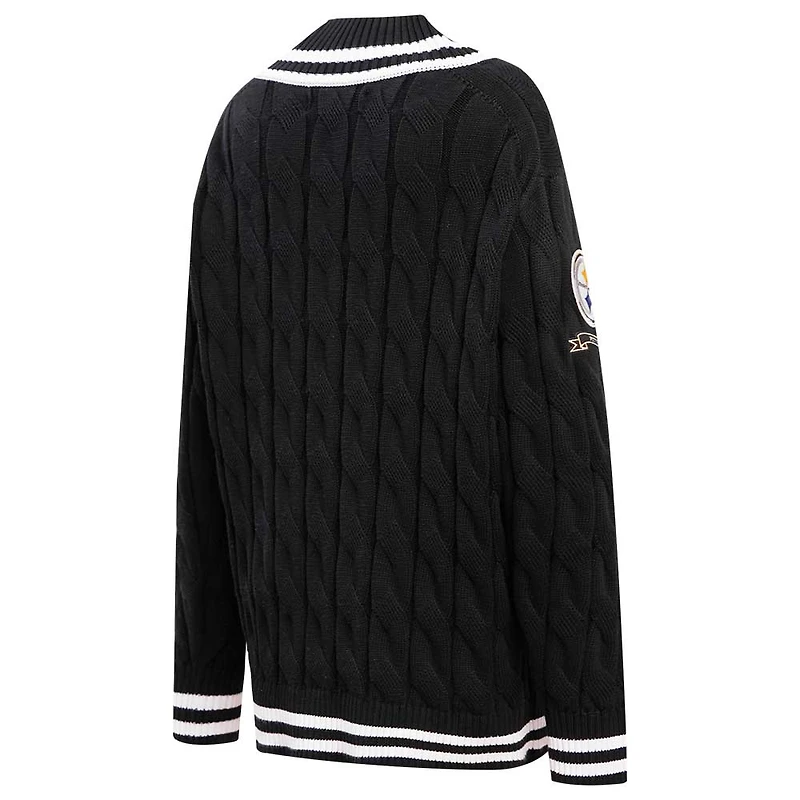 Pull à col en V Pro Standard pour femmes, noir, Pittsburgh Steelers Prep