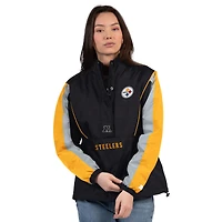Veste demi-zippée noire/dorée pour femme des Pittsburgh Steelers Thursday Night Gridiron