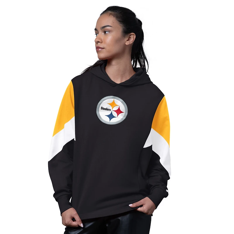 Sweat à capuche Starter noir Pittsburgh Steelers pour femme
