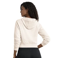 Women's Starter  Cream Pittsburgh Steelers Cropped Pastels Full-Zip Hoodie