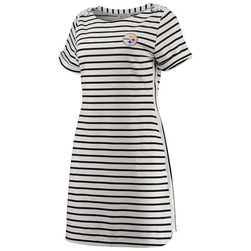 Women's Tommy Bahama White Pittsburgh Steelers Tri-Blend Jovanna Striped Dress