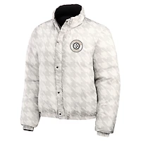 Women's WEAR by Erin Andrews  Black/White Pittsburgh Steelers Reversible Cropped Full-Zip Puffer Jacket