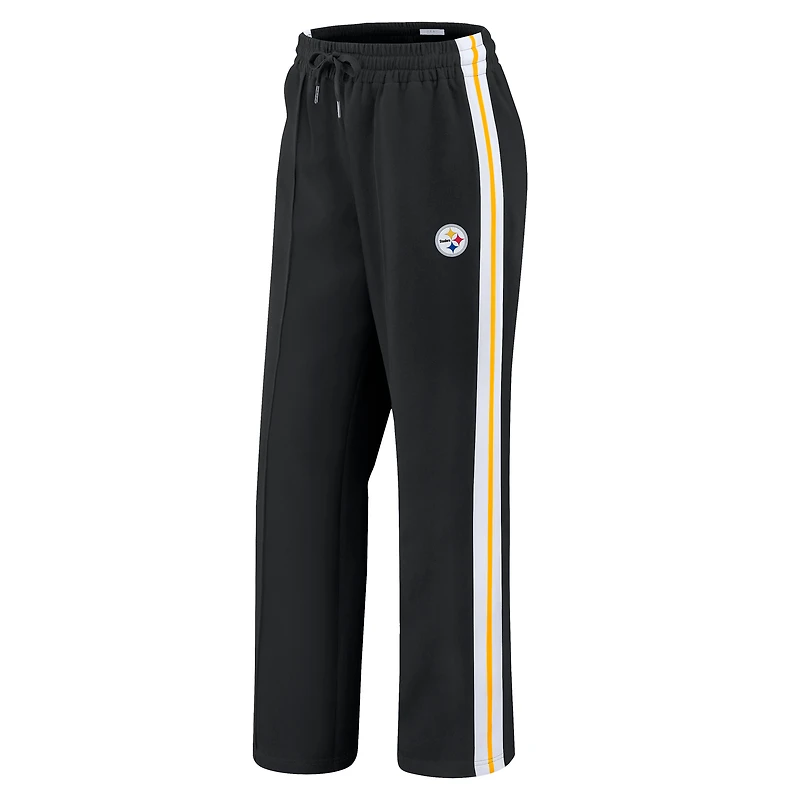 Pantalon droit color-block noir des Pittsburgh Steelers pour femme WEAR by Erin Andrews