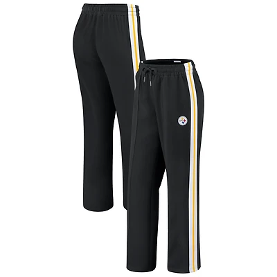Pantalon droit color-block noir des Pittsburgh Steelers pour femme WEAR by Erin Andrews