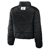 Women's WEAR by Erin Andrews  Black Pittsburgh Steelers Cropped Puffer Full-Zip Jacket