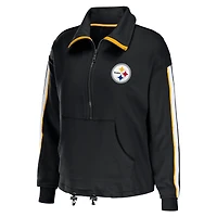 Haut à demi-fermeture éclair WEAR by Erin Andrews pour femme des Steelers de Pittsburgh, noir