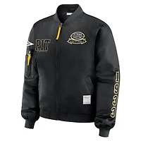 Women's WEAR by Erin Andrews Black Pittsburgh Steelers Patch Full-Zip Bomber Jacket