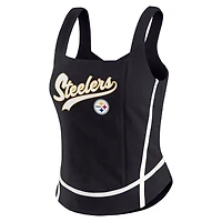 Women's WEAR by Erin Andrews Black Pittsburgh Steelers Square Neck Tank Top