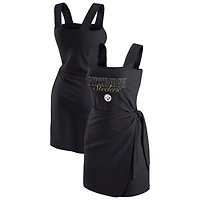Women's WEAR by Erin Andrews  Black Pittsburgh Steelers Wrap Dress