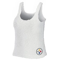 Women's WEAR by Erin Andrews Cream Pittsburgh Steelers Cozy Scoop Neck Tank Top & Pants Sleep Set
