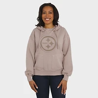 Women's WEAR by Erin Andrews  Tan Pittsburgh Steelers Washed Pullover Crewdie