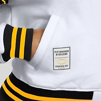 Sweat-shirt polaire à boutons-pression blancs Pittsburgh Steelers pour femmes de la marque WEAR by Erin Andrews