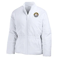 Women's WEAR by Erin Andrews  White Pittsburgh Steelers Packaway Full-Zip Puffer Jacket