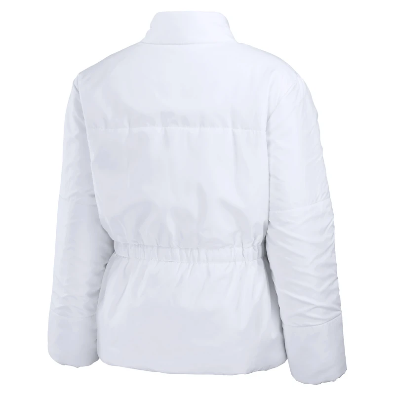 Women's WEAR by Erin Andrews White Pittsburgh Steelers Packaway Full-Zip Puffer Jacket