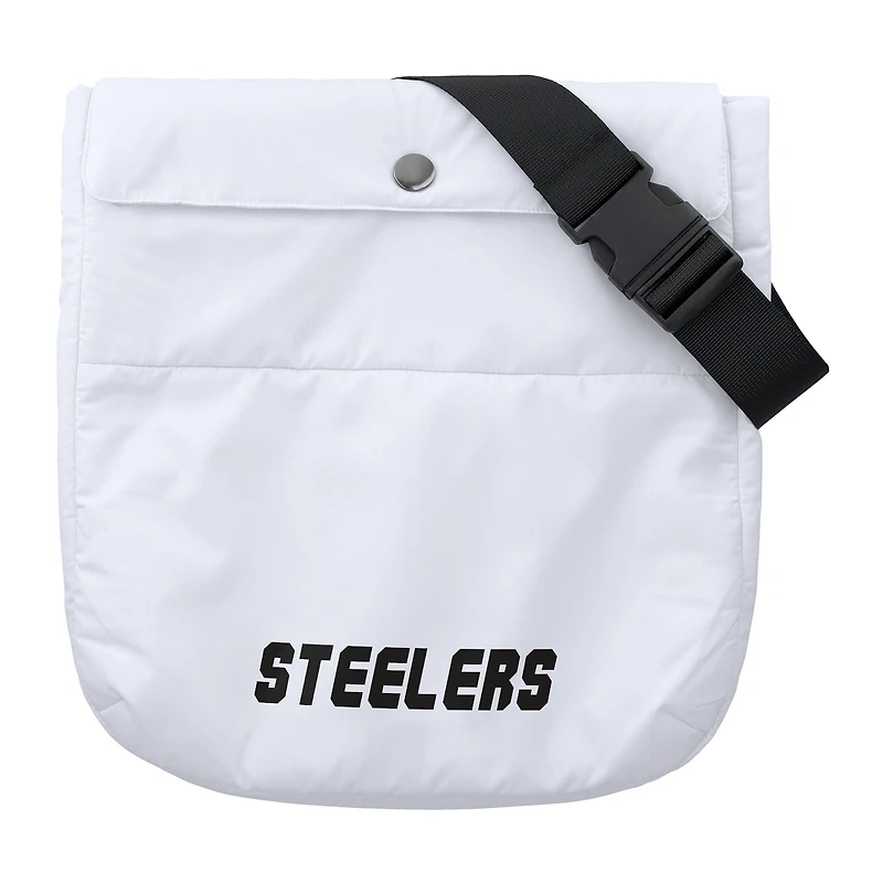 Women's WEAR by Erin Andrews White Pittsburgh Steelers Packaway Full-Zip Puffer Jacket