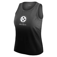 Women's WEAR by Erin Andrews x Gracie Hunt Black Pittsburgh Steelers Ombre Tank Top