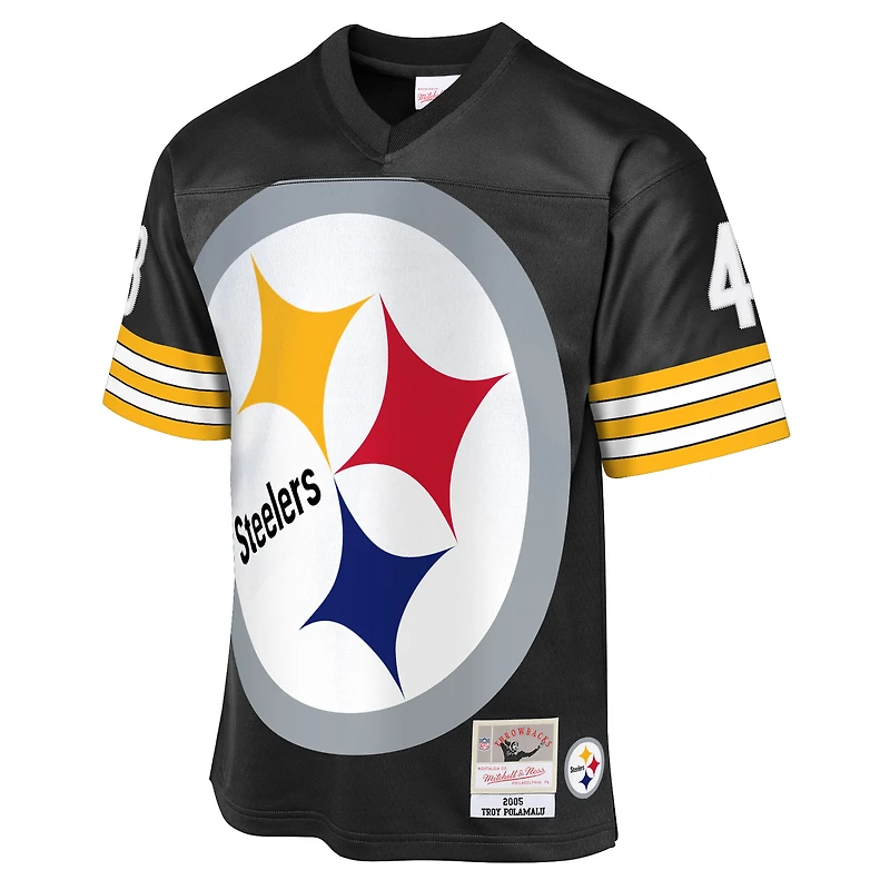 Youth Mitchell & Ness Troy Polamalu Black Pittsburgh Steelers 2005 Throwback Fashion Jersey