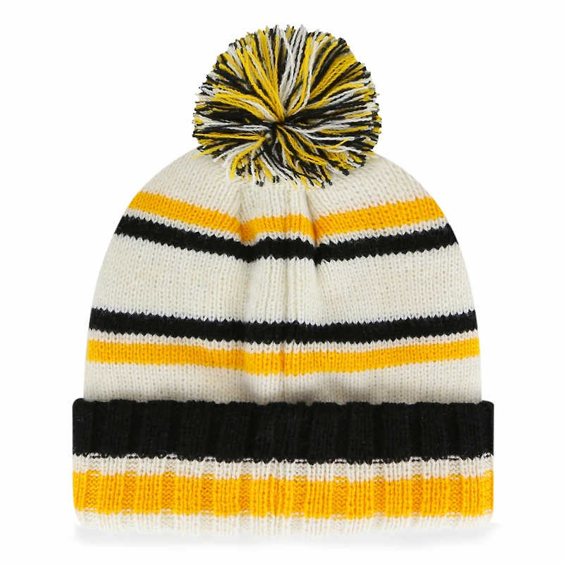 Tricot à revers Driftway des Pittsburgh Steelers crème pour jeune '47 avec pompon