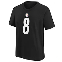 Youth Aaron Rodgers Black Pittsburgh Steelers Player Name & Number T-Shirt
