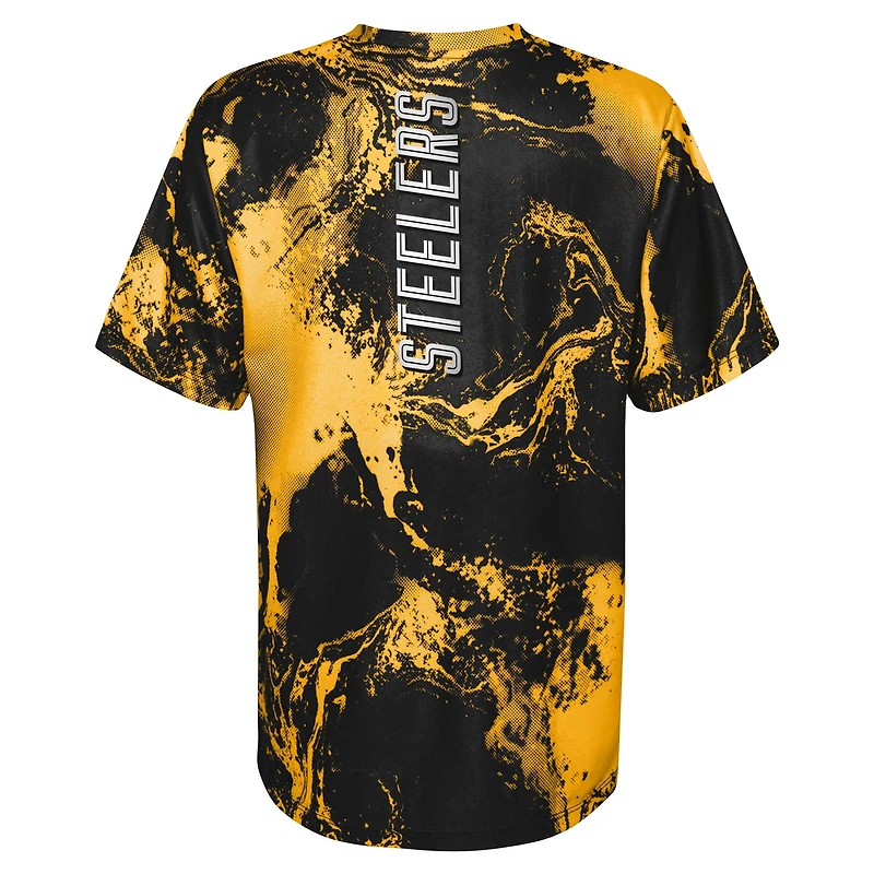 T-shirt noir Pittsburgh Steelers The Mix pour jeune