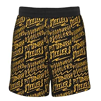 Youth Black Pittsburgh Steelers Super French Terry Shorts