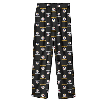 Pantalon de pyjama imprimé couleur l'équipe Pittsburgh Steelers noir pour jeunes