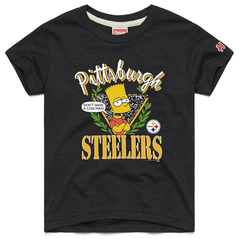 Youth Homage x The Simpsons Black Pittsburgh Steelers Tri-Blend T-Shirt