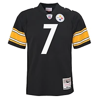 Maillot réplique Mitchell & Ness Ben Roethlisberger noir Pittsburgh Steelers 2004 Legacy pour enfant