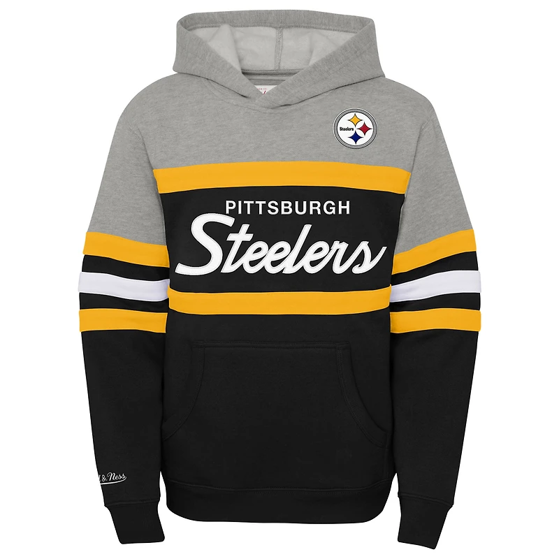 Sweat à capuche noir rétro Mitchell & Ness pour jeune entraîneur des Pittsburgh Steelers