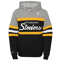Sweat à capuche noir rétro Mitchell & Ness pour jeune entraîneur des Pittsburgh Steelers