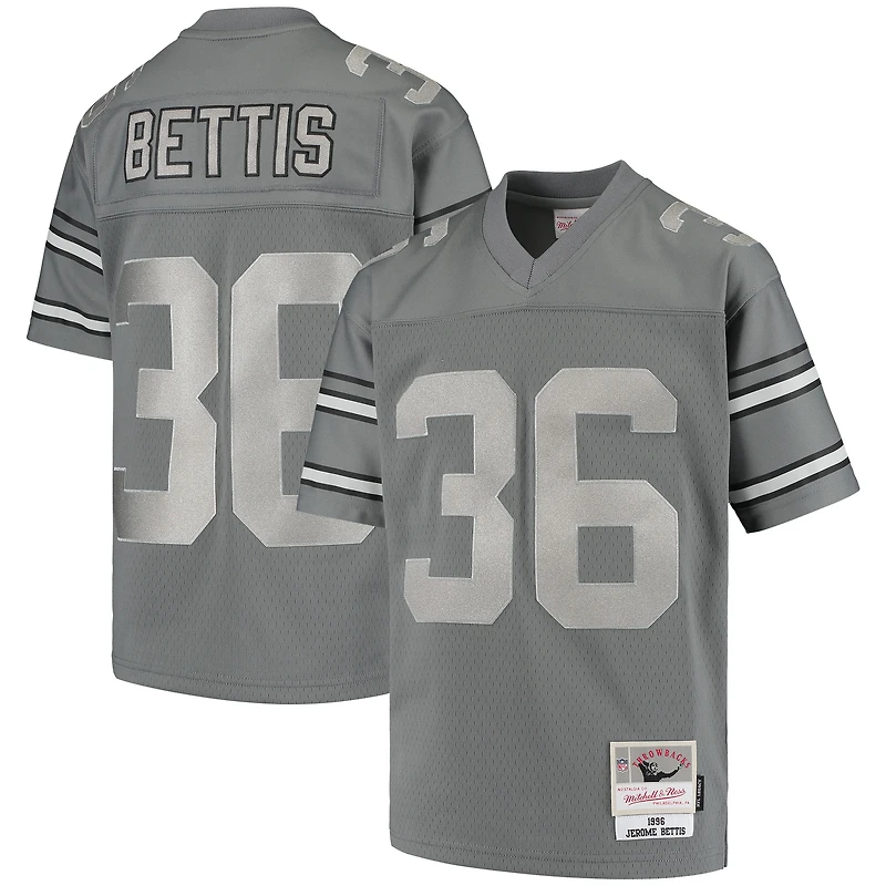Maillot réplique en métal pour joueur retraité Mitchell & Ness Jerome Bettis Charcoal Pittsburgh Steelers 1996