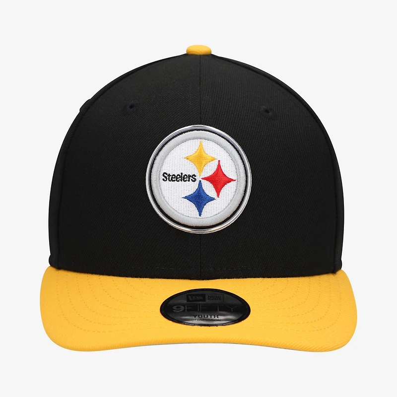 Youth New Era  Black/Gold Pittsburgh Steelers 2026 NFL Draft Pre-Curved 9FIFTY Snapback Hat