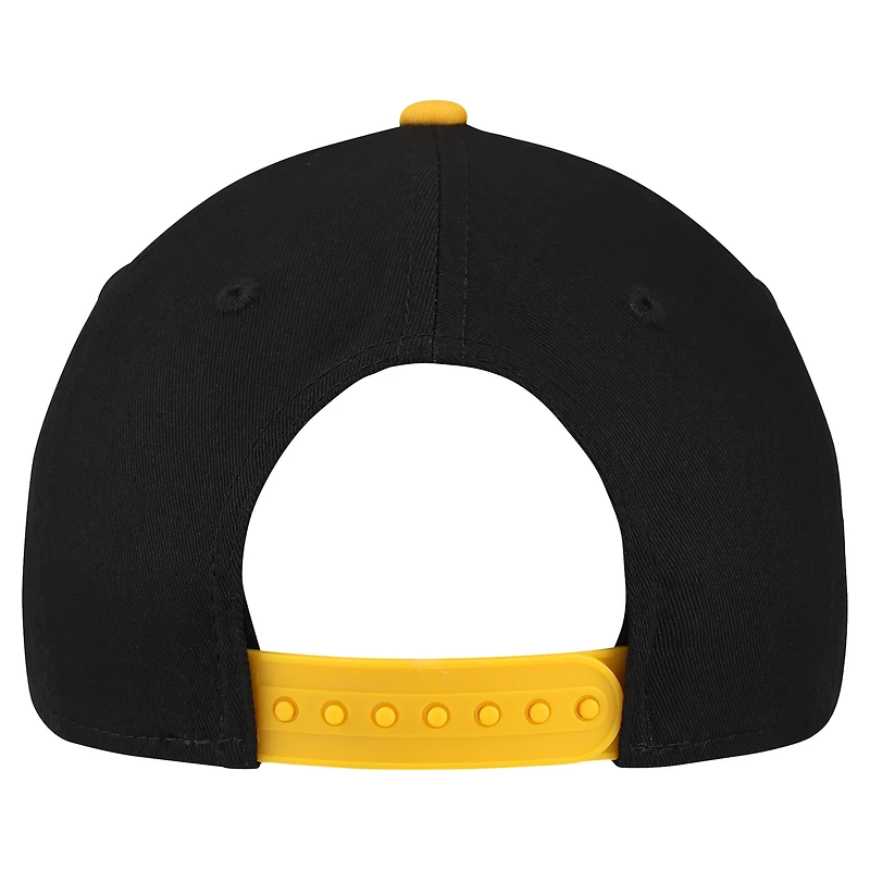 Youth New Era  Black/Gold Pittsburgh Steelers  Arch COOLERA 9FORTY A-Frame Adjustable Hat